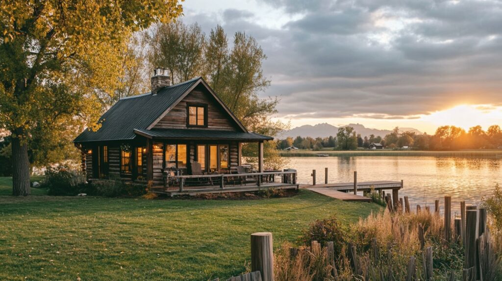Cabin-style interior at Stevensville Michigan Pet-friendly Rental with pet space